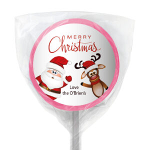 favour perfect favour waving santa christmas lollipop pink