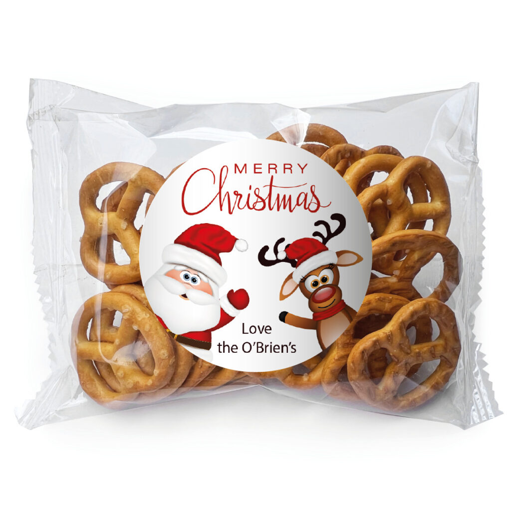 favour perfect favour waving santa christmas pretzel