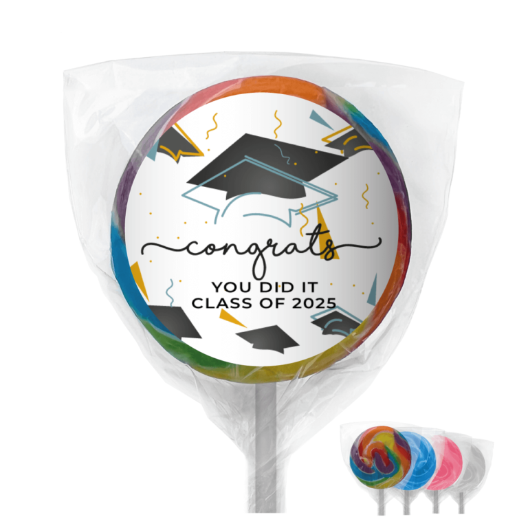 Graduation Caps Personalised Lollipops