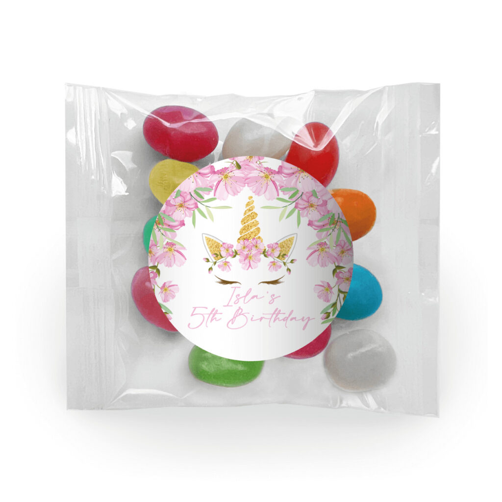 unicorn party jelly bean favours