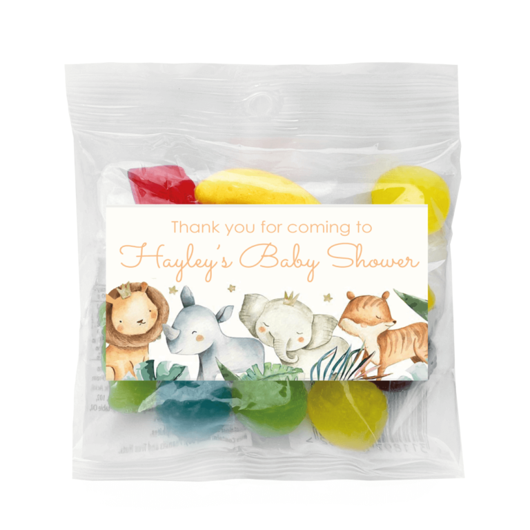 Watercolour Baby Animals Personalised Lolly Bags