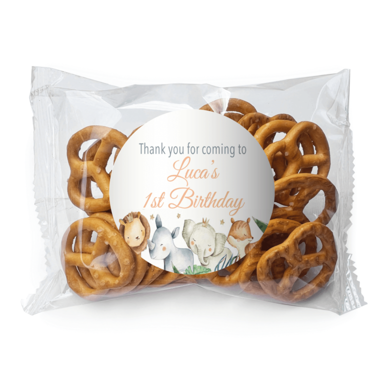 Watercolour Baby Animals Personalised Pretzel Bags