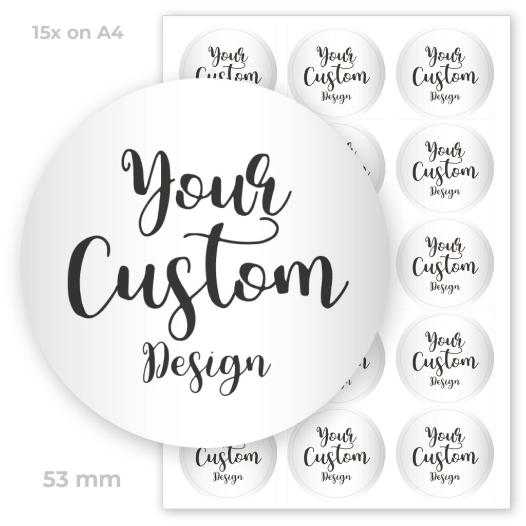 favour perfect lables custom lables print only 53mm circle