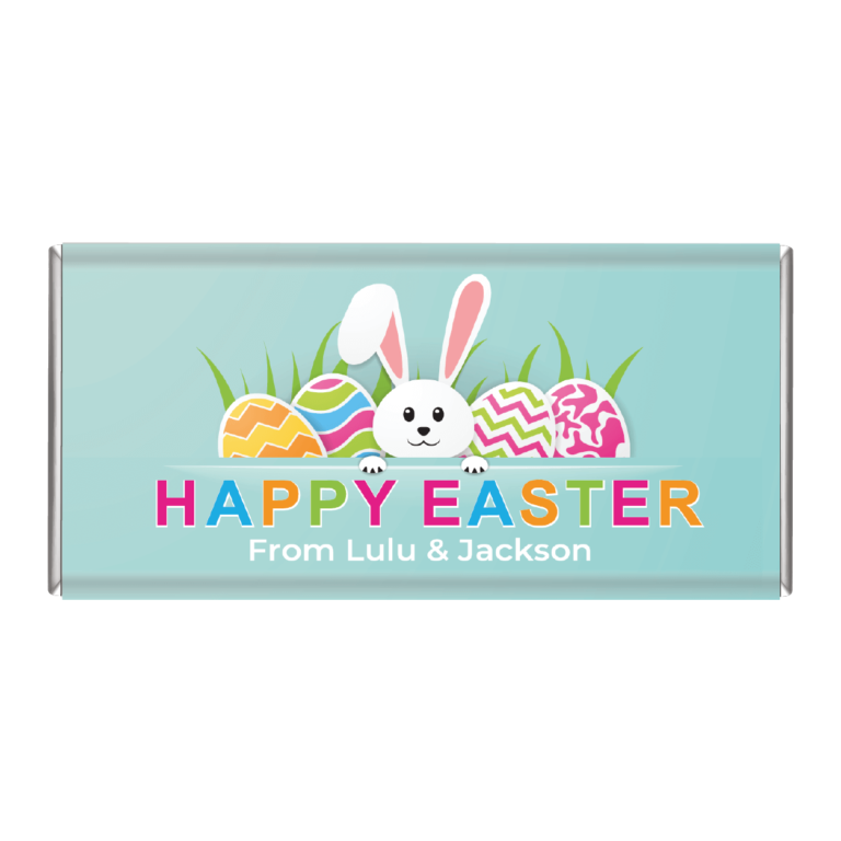 Cute Easter Bunny Personalised Chocolate Bars