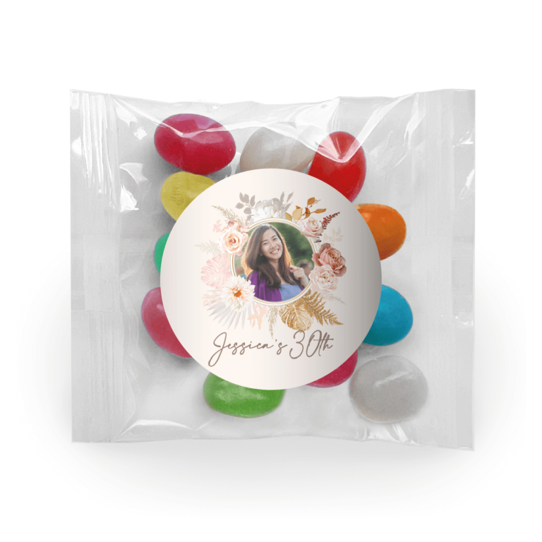 Boho Florals & Photo Custom Jelly Bean Bags