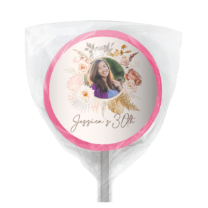 pink & white lace personalised lollipops (copy)