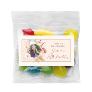 boho florals photo personalised lolly bags (copy)