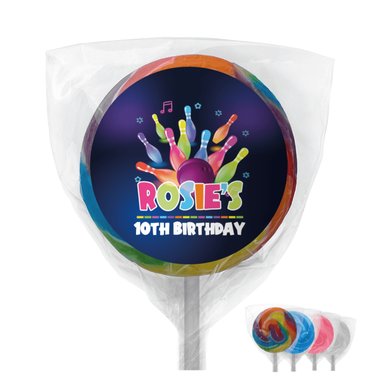 Ten Pin Bowling Party Custom Lollipops