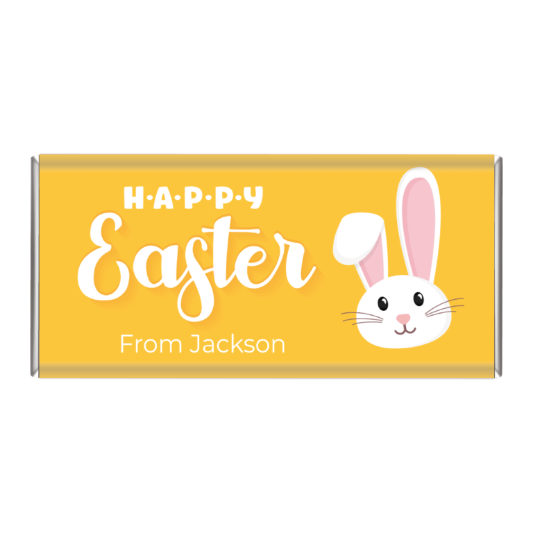Yellow Bunny Personalised Easter Chocolate Bars