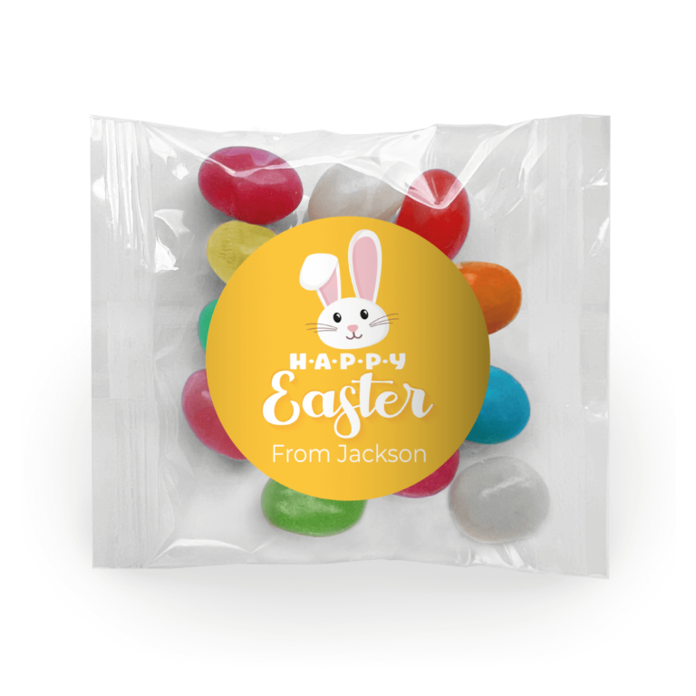 Yellow Easter Bunny Custom Mini Jelly Bean Bags