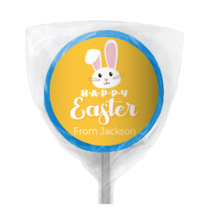 yellow easter bunny custom lollipops