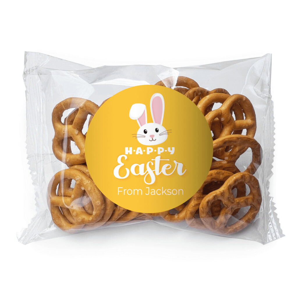yellow easter bunny custom pretzels