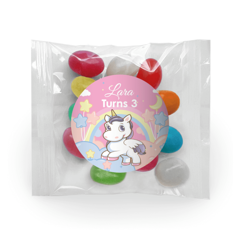 Unicorn Party Personalised Mini Jelly Bean Bags