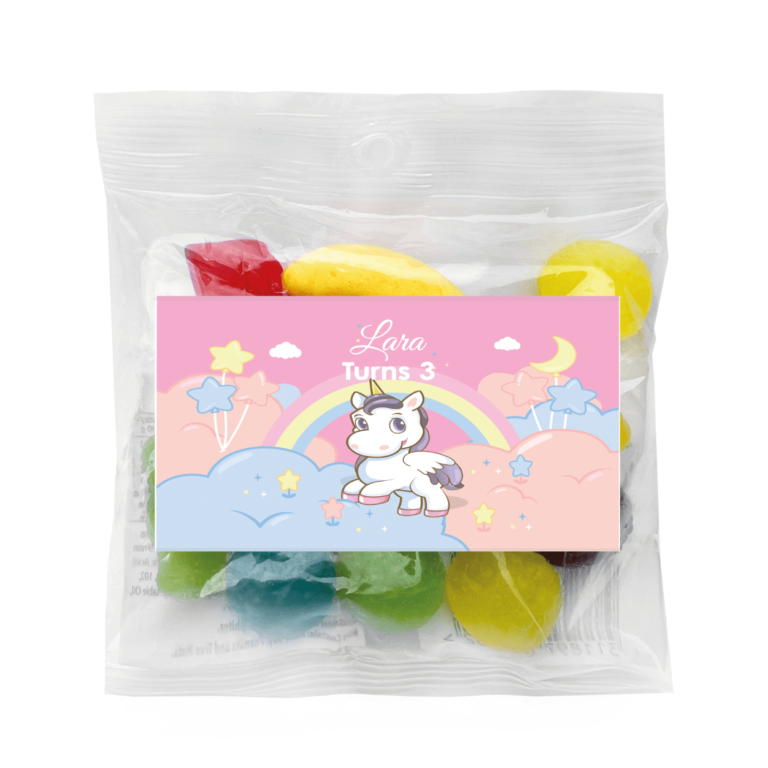Unicorn Party Personalised Lolly Bags