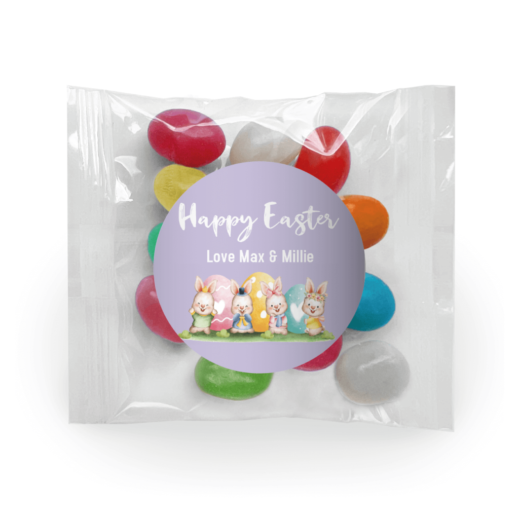 watercolour easter bunnies jelly beans