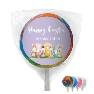 watercolour easter bunnies lollipops custom