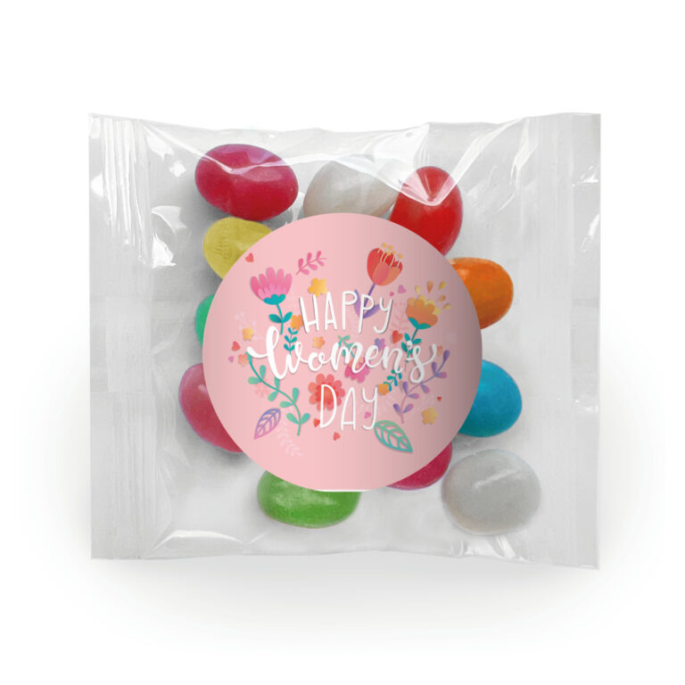 Pastel Florals Womens Day Custom Jelly Bean Bag Favors