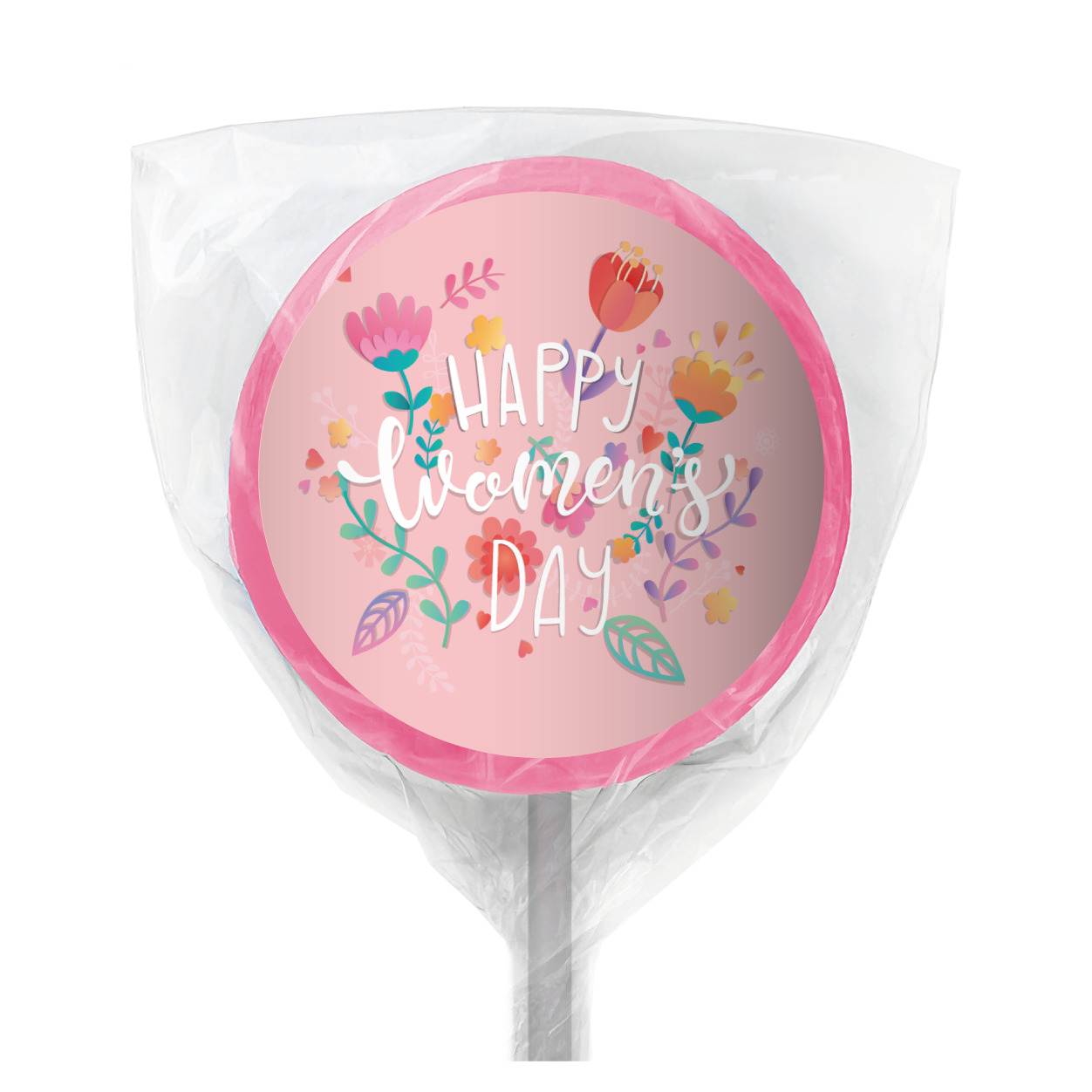 pastel florals favors lollipop pink