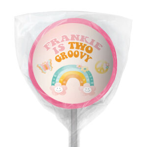groovy retro pink lollipop party favours