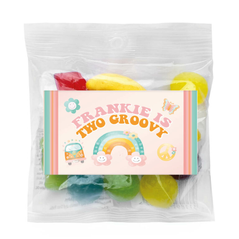 Groovy Retro Theme Personalised Party Lolly Bags