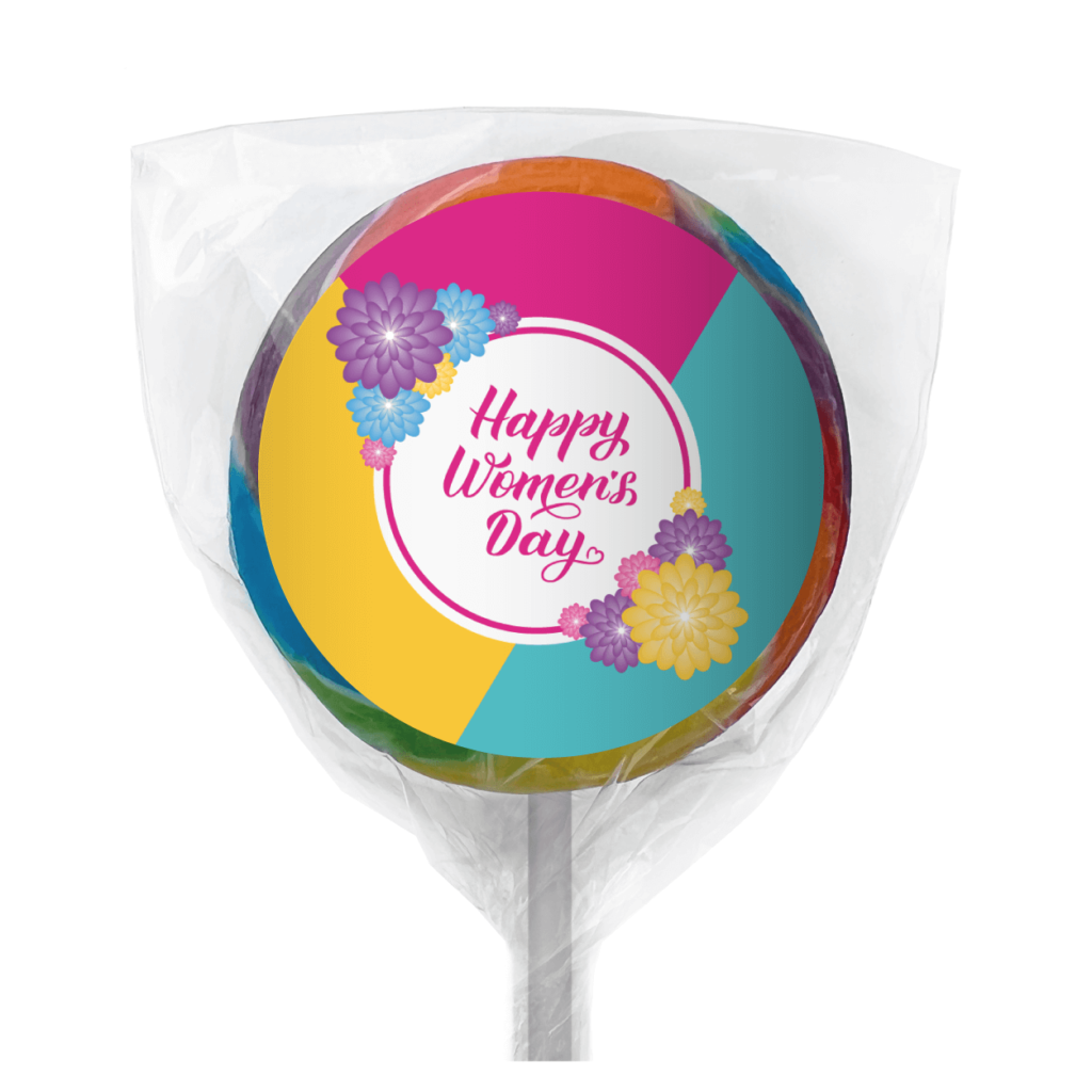 womens day bright blossoms rainbow lollipops