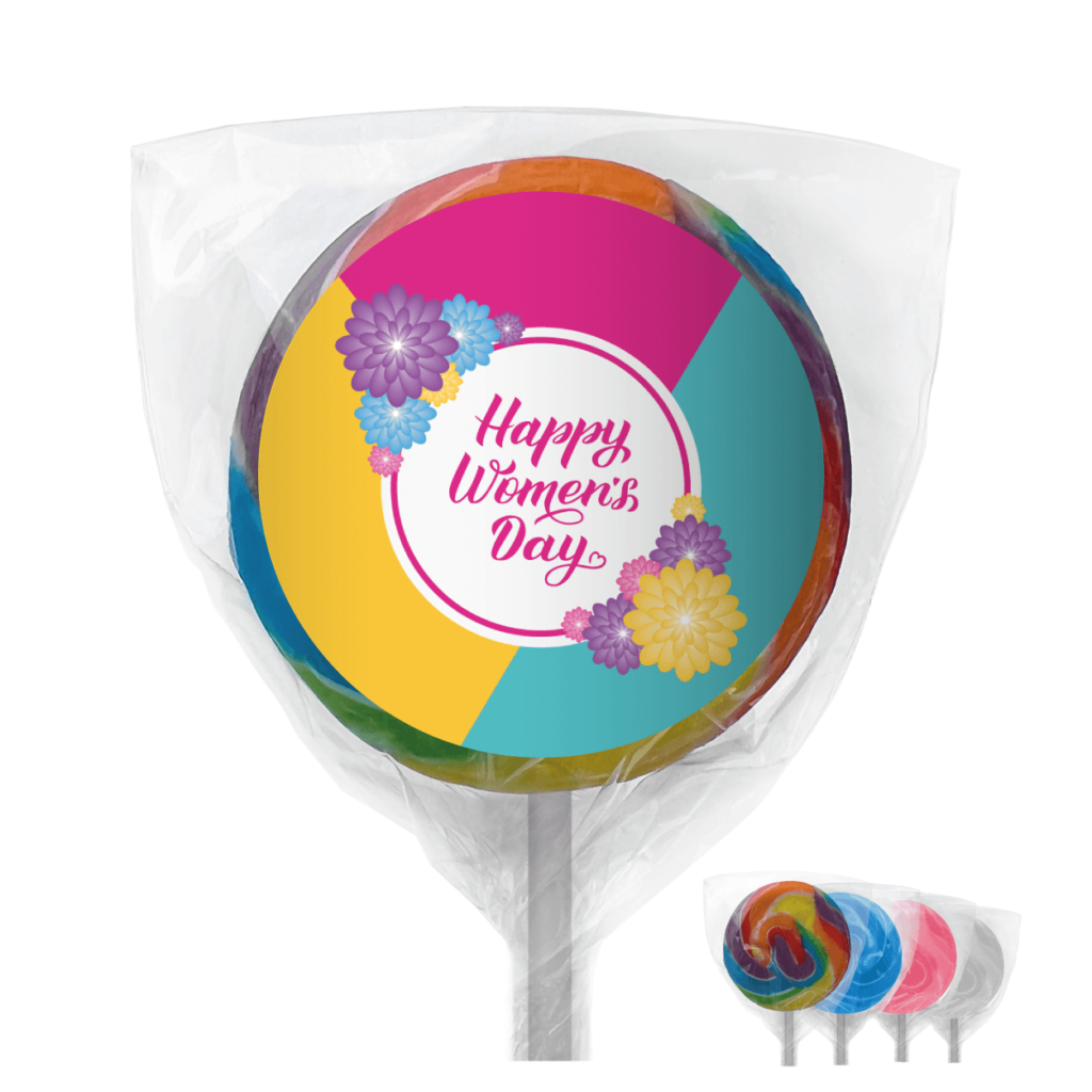womens day bright blossoms lollipop favors