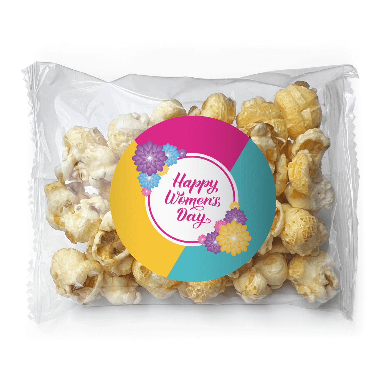 womens day bright blossoms caramel popcorn favors