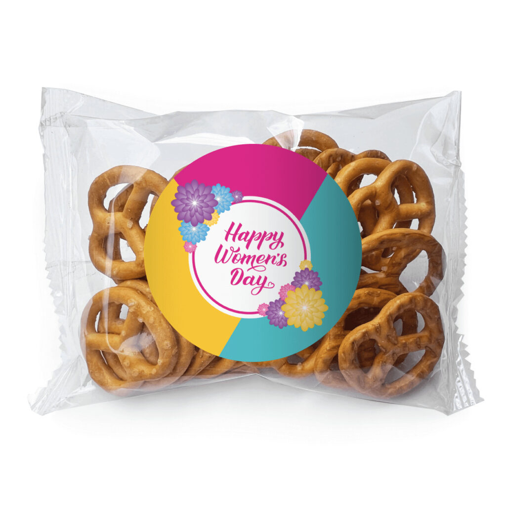 womens day bright blossoms pretzel favors