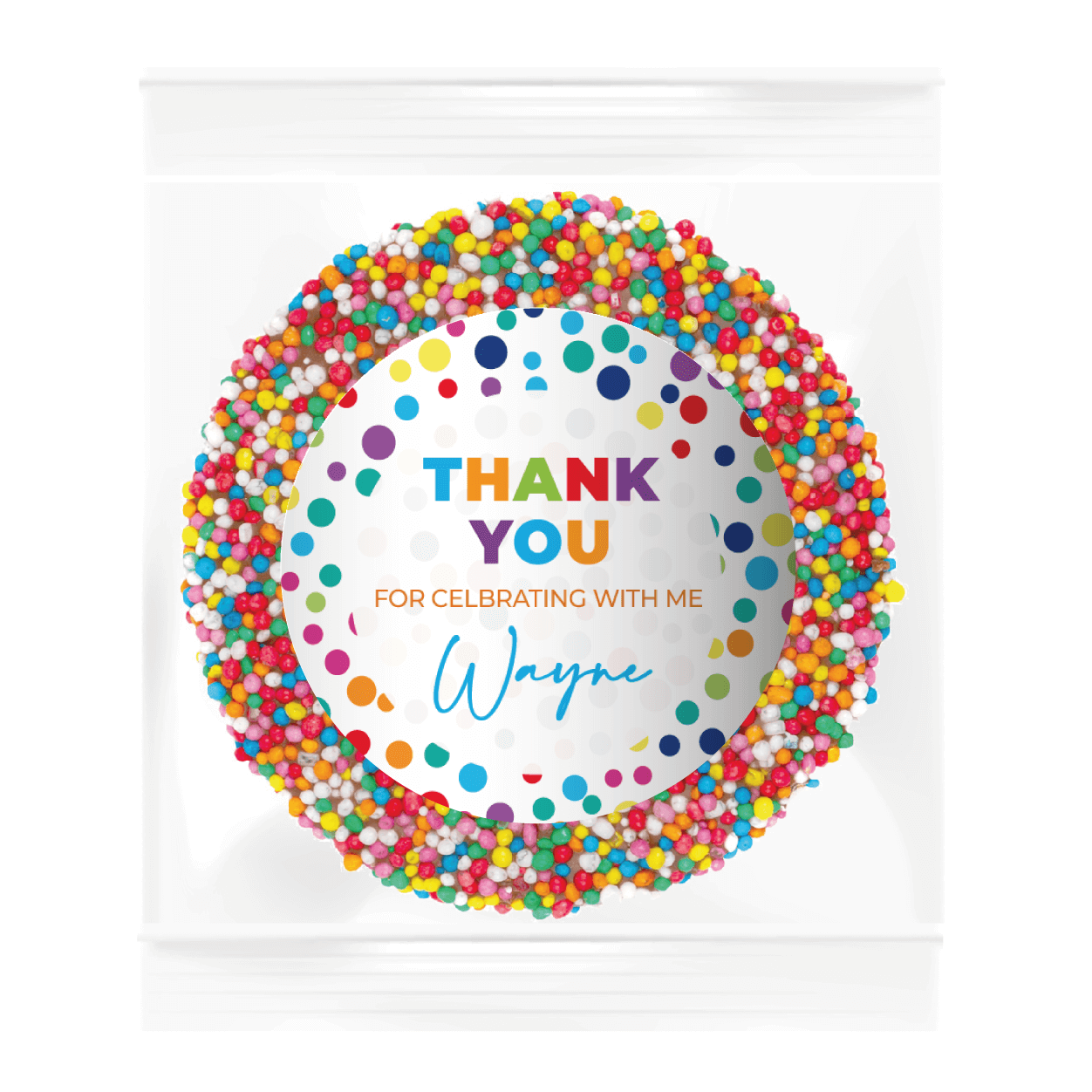 rainbow polka dots personalised giant freckles
