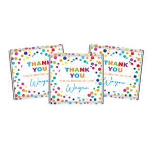 rainbow polka dots personalised mini chocolates