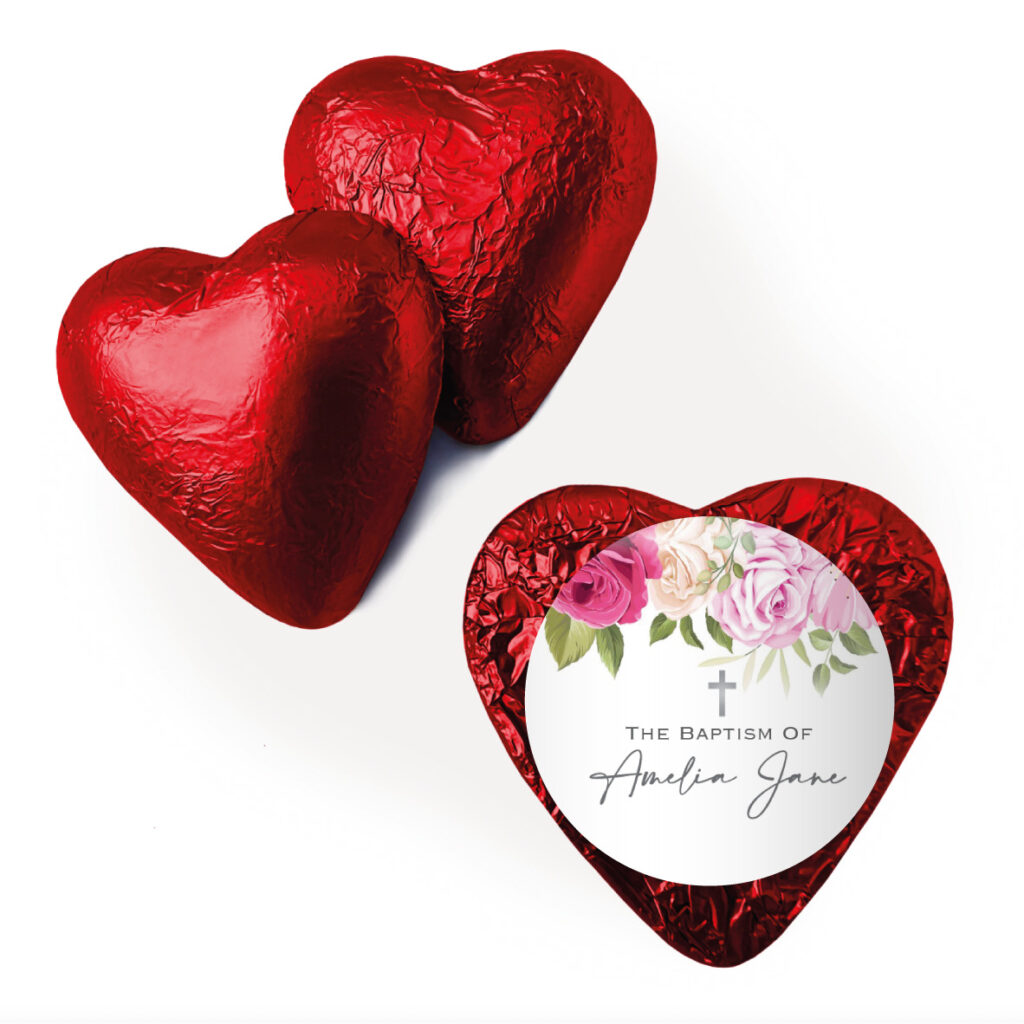 rose waterfall cross custom foil chocolate hearts (copy)