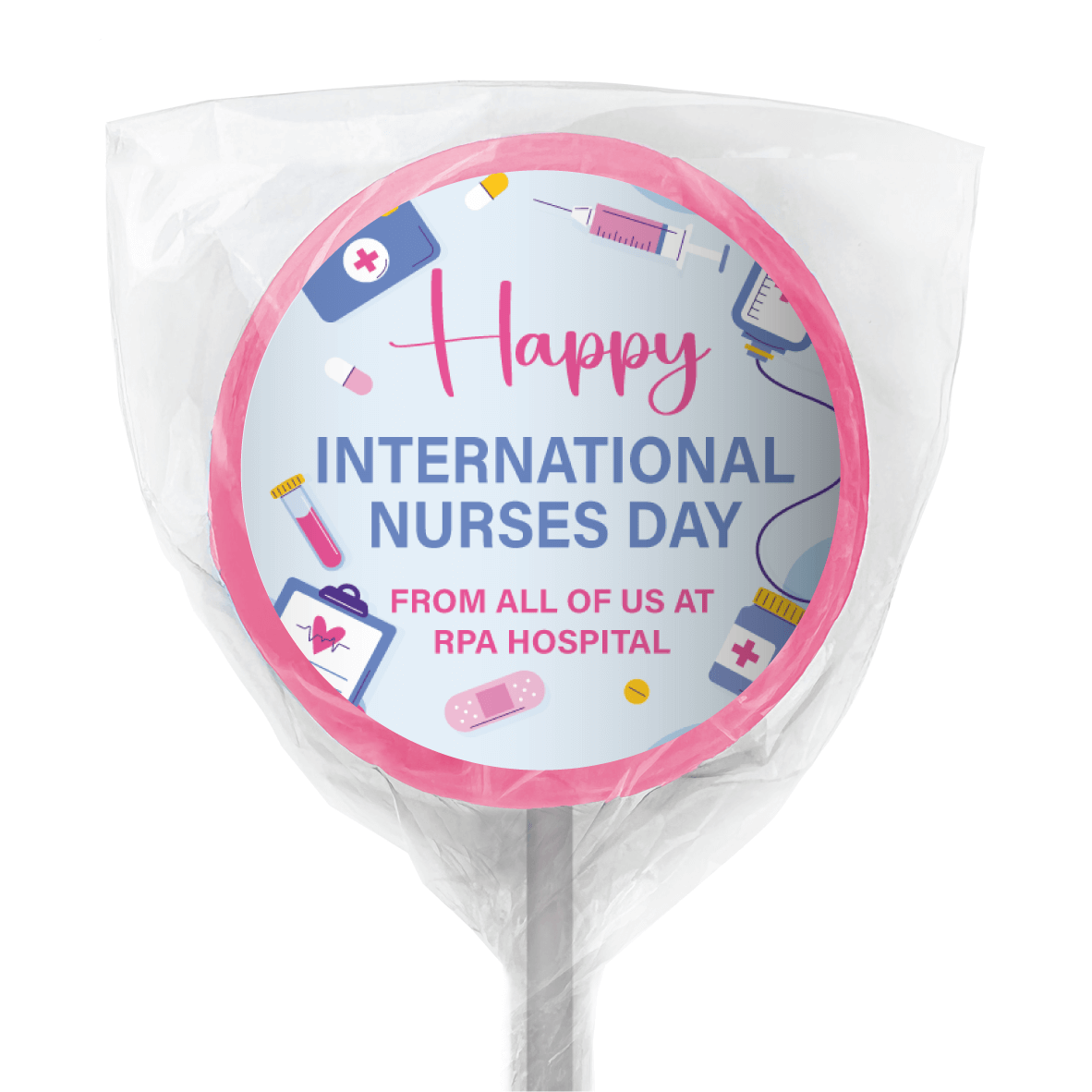 purple happy nurses day lollipop pink