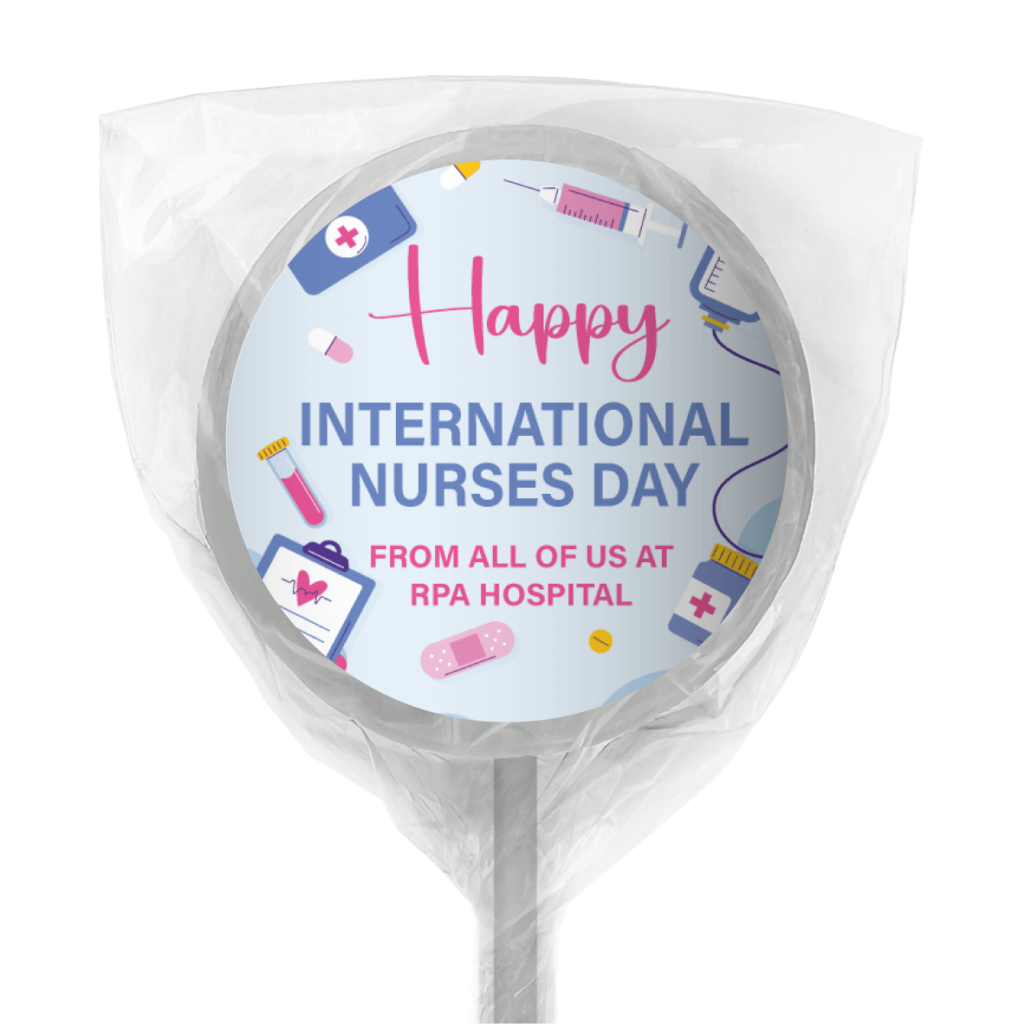 purple happy nurses day lollipop white