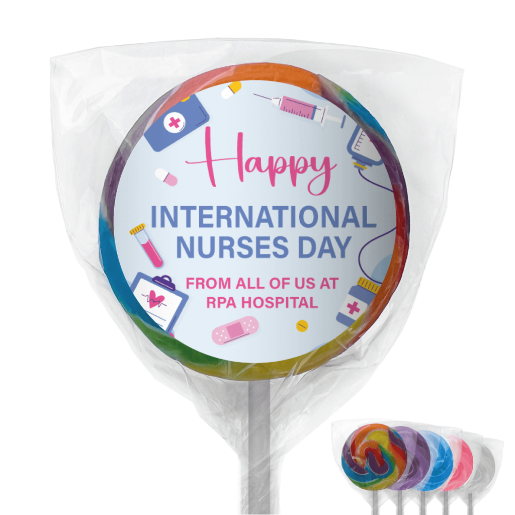 purple happy nurses day lollipops