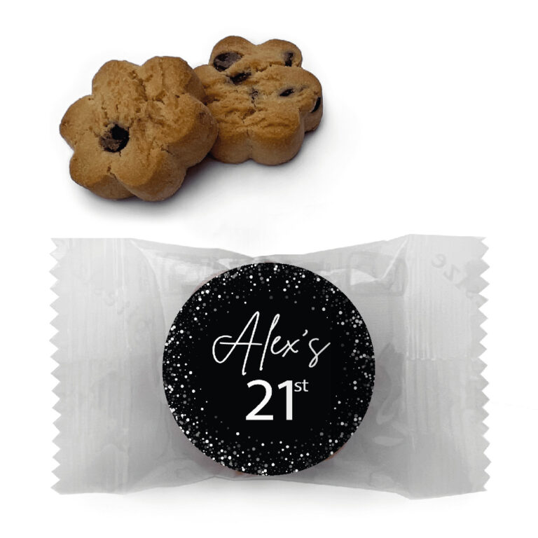 Black & White Confetti Personalised Mini Cookies