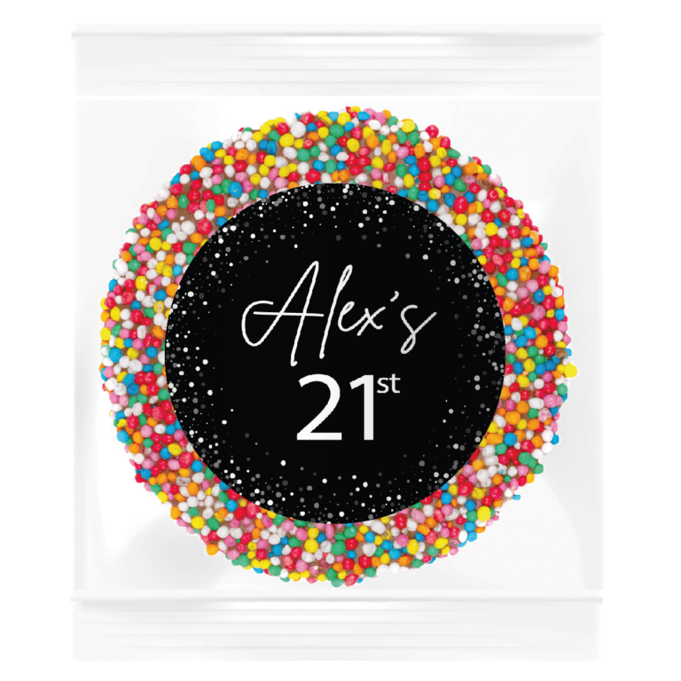 Black & White Confetti Personalised Giant Chocolate Speckles