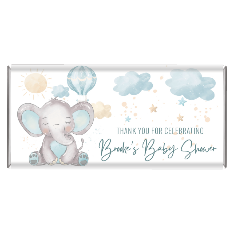 Blue Baby Elephant Personalised Chocolate Bars