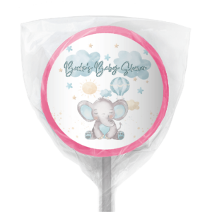 blue baby elephant web lollipop pink