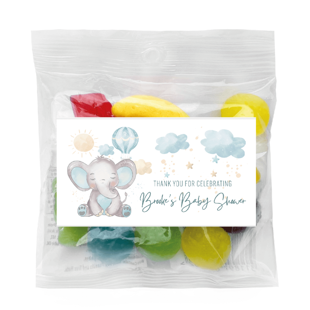 blue baby elephant web lolly bags
