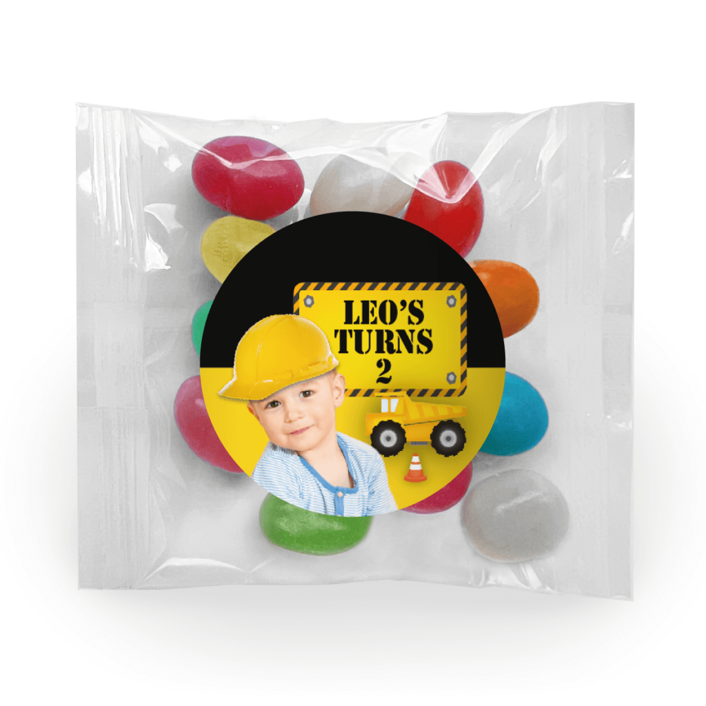 Shop for Construction Party Personalised Jellybean Bags with a Photo - Australia