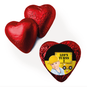 Shop for Construction Party Personalised Red Foil Heart - Australia