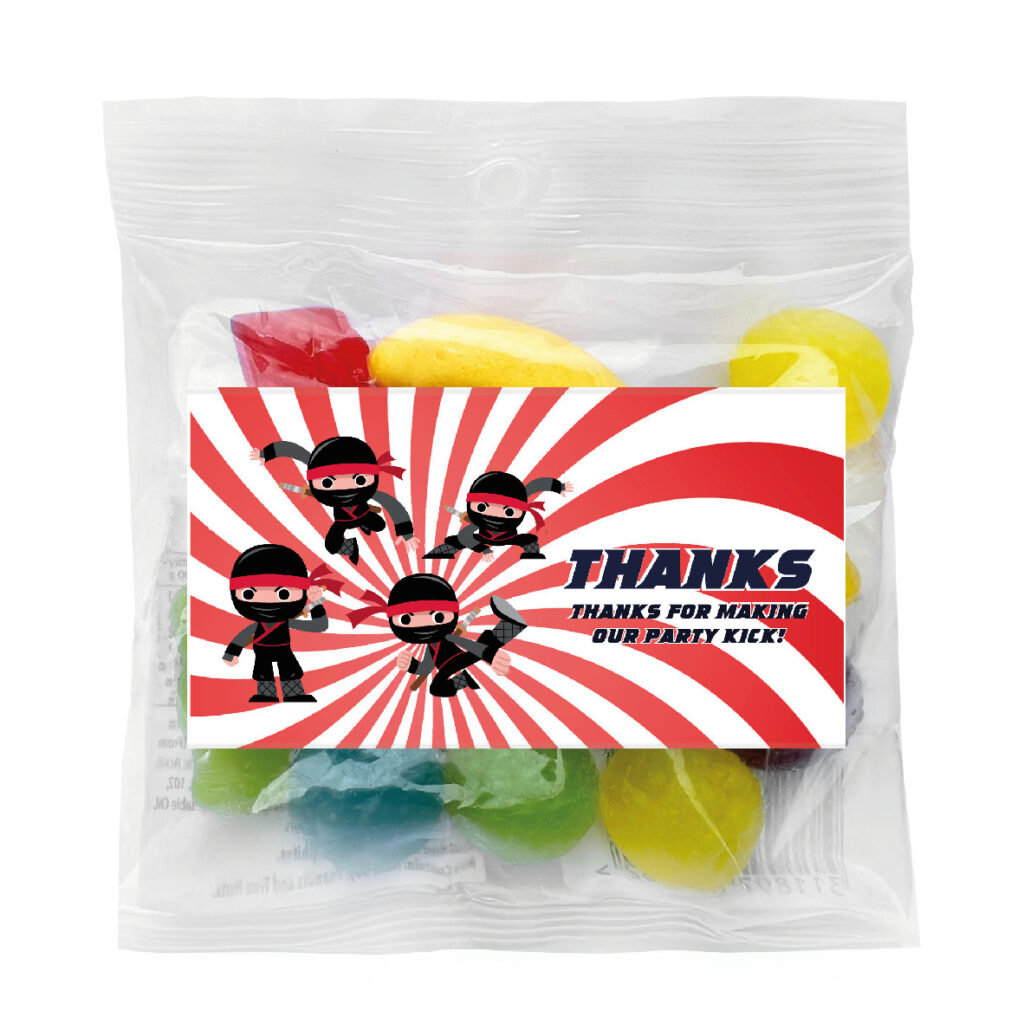 ninja party lolly bags