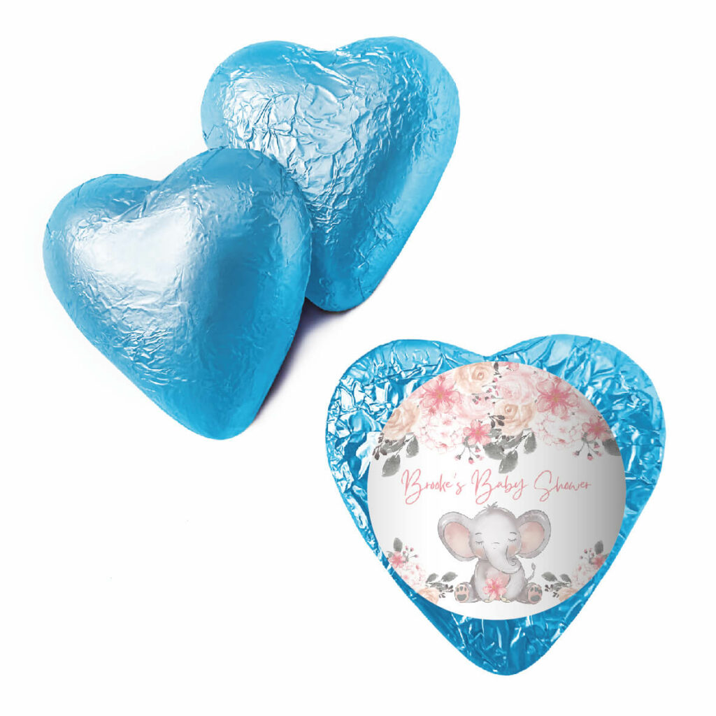 pink baby floral elephant blue heart