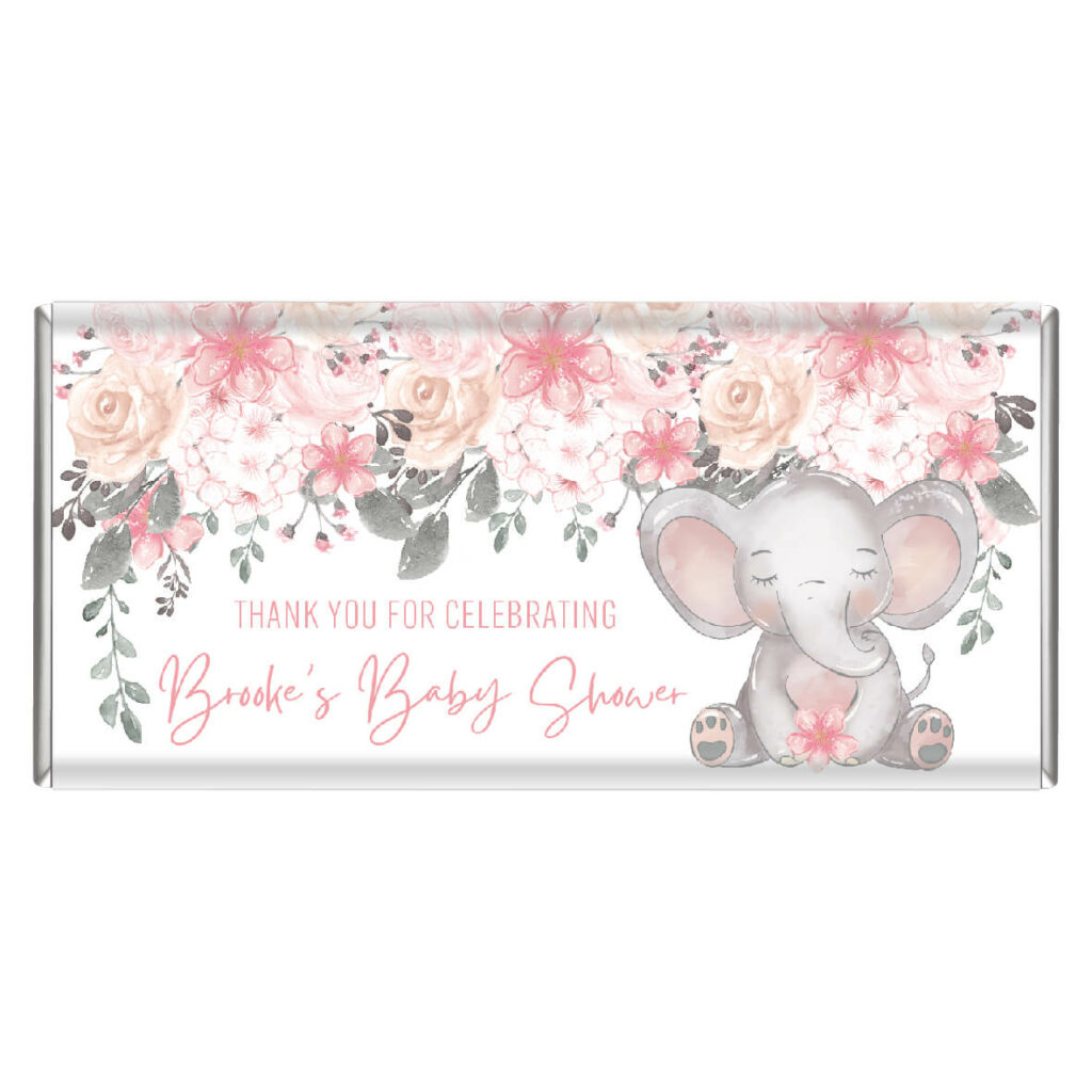 pink baby floral elephant chocolate