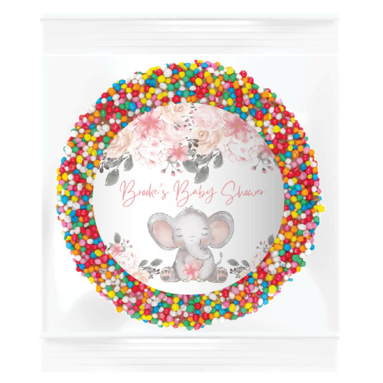Pink Floral Elephant Personalised Giant Chocolate Speckles