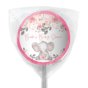 pink baby floral elephant lollipop pink