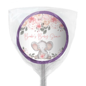 pink baby floral elephant lollipop purple