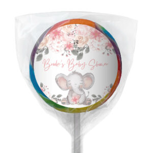 pink baby floral elephant lollipop rainbow