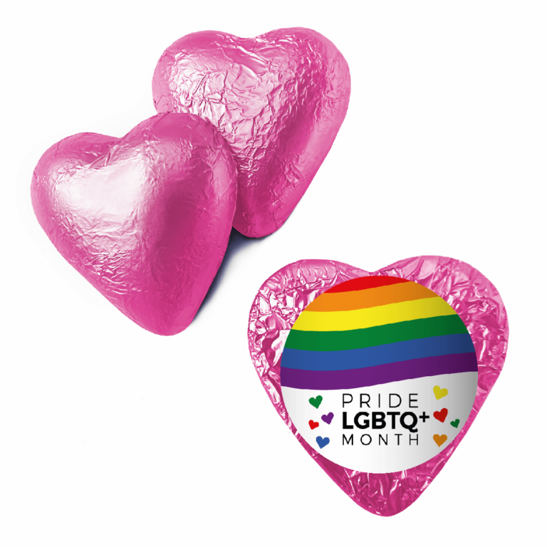LGBTQ+ Pride Month Personalised Foil Chocolate Hearts