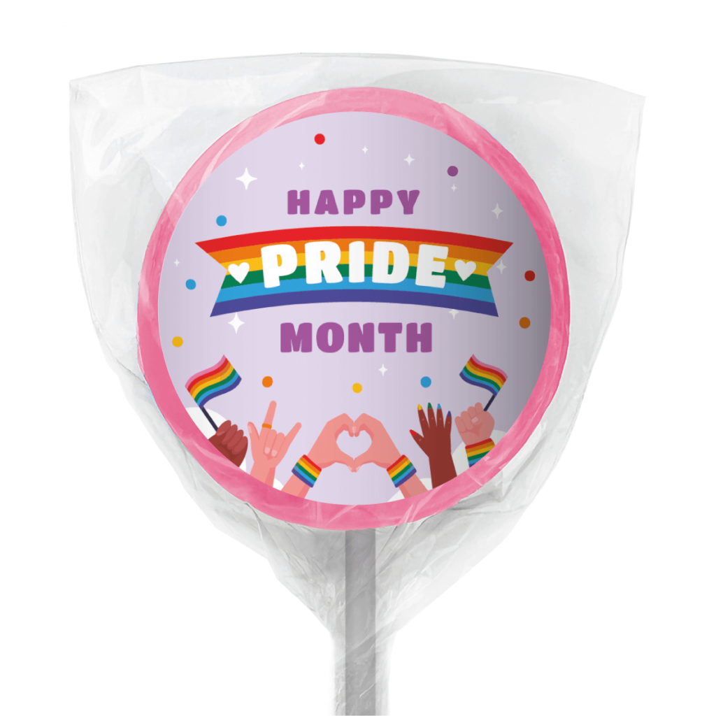 purple pride month lollipop pink